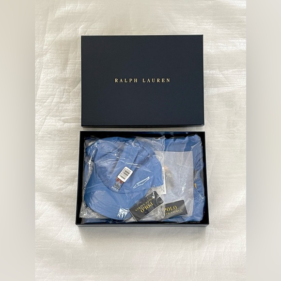 POLO RALPH LAUREN 3PC Polo Bear Set Girl’s Sz L Jersey Tee & Ball Cap w Gift Box - Picture 5 of 14